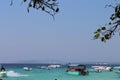 Boat docked by the coast at Elephant beach, Havelock Royalty Free Stock Photo