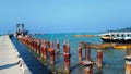 Boats docked at the jetty in Havelock Island, Andaman & Nicobar Islands,India Royalty Free Stock Photo