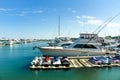 Boats Docked on Lake Michigan in Kenosha Harbor Royalty Free Stock Photo