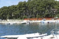 Boats docked in the marina harbor of Stari Grad