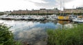 Boats docked at the pier: Gamla Stan pier in Stockholm, Sweden Royalty Free Stock Photo