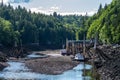 Boats docked at Pier at low tide, Royalty Free Stock Photo