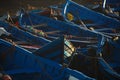 Boats in the Skala du Port in Essaouira, Morocco. Royalty Free Stock Photo