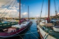 Boats docked at Skeppsholmen, in Norrmalm, Stockholm, Sweden. Royalty Free Stock Photo