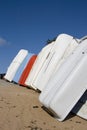 Boats drying in the evening sun Royalty Free Stock Photo