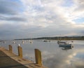 Boats on an English River at Sunset