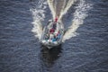 Boats in the escort fleet to ms sjÃÂ¸kurs Royalty Free Stock Photo