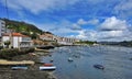 Boats in the estuary at Pontedeuma in Galicia, Spain Royalty Free Stock Photo