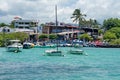 Boats at the fish market in Puerto Ayora Royalty Free Stock Photo