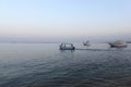 Boats and fisherman on it. Fishing on the Red sea, Safaga, Egypt Royalty Free Stock Photo