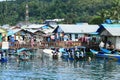 Boats in fishermen village in Manokwari Royalty Free Stock Photo