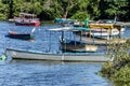 Boats Fishing boats Fishermen Sunny day Sea and mountain Blue sea Sea and trees