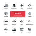 Boats - flat design style icons set Royalty Free Stock Photo