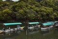 Boats floating on the Hozu River