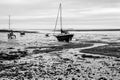Boats on the foreshore at Lindisfarne Island, Northumberland Royalty Free Stock Photo