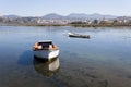 Boats in A Foz Marsh in A Ramallosa, Pontevedra, Galicia Royalty Free Stock Photo