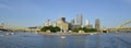 Boats in front of Point State Park, Pittsburgh, Pen Royalty Free Stock Photo