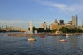 Boats in front of Point State Park, Pittsburgh, Pen