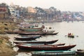 Boats on the Ganges River in Varanasi, Uttar Pradesh, India Royalty Free Stock Photo