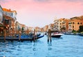 Boats and gondolas in Venice Royalty Free Stock Photo