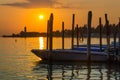 Boats in Grand Canal on sinset, Venice