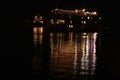 Boats in Halong Bay at night, Vietnam Royalty Free Stock Photo