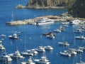 Boats in the Harbor of Avalon Bay on Catalina Island, California Royalty Free Stock Photo