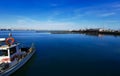 Boats in the harbor in the blue Adriatic sea