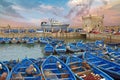 Boats at the harbor from Essaouria Morocco at sunset