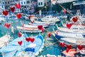 Boats in the harbor in Ligury