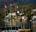 Boats in the Harbor of the Resort Town of Ascona