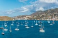 Boats in the harbor of St. Thomas, Charlotte Amalie, United States Virgin Islands USVI in the Caribbean Royalty Free Stock Photo