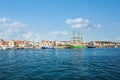 Boats in the harbor of TravemÃÂ¼nde on a sunny day Royalty Free Stock Photo