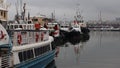 Boats harbored at the Victoria and Alfred Waterfront in Cape Town, South africa