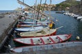 Boats at harbour in collioure, catalonia, south of France Royalty Free Stock Photo