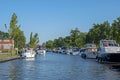 Boats in the harbour from Joure in Friesland the Netherlands