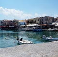 Boats In Harbour In Rethymno Greece Royalty Free Stock Photo