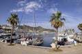 Boats in harbour at Stiges, near Barcelona, Spain Royalty Free Stock Photo