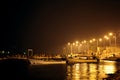 Boats harboured at Asker beach on Supermoon night on 14 November, 2016 at Bahrain