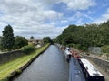 Boats on the, Hebble canal near, Mirfield, Yorkshire, UK Royalty Free Stock Photo