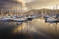 Boats in Hendaye marina, France Royalty Free Stock Photo
