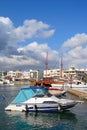 Boats in Hersonissos harbour.