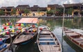 Boats for Hire at Ancient Town of Hoi An, Vietnam Royalty Free Stock Photo