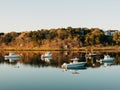 Boats and houses on Ryders Cove, in Chatham, Cape Cod, Massachusetts