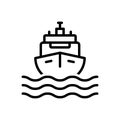 Black line icon for Boats, marine and transport