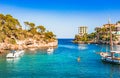 Boats at idyllic bay of Cala Figuera on Mallorca island Royalty Free Stock Photo