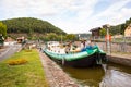 Boats inside canal locks