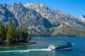 Boats on Jenny Lake in the Grand Tetons Royalty Free Stock Photo