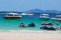 Boats and jetski on Koh larn beach