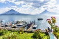 Boats, jetties & volcanoes, Lake Atitlan, Guatemala